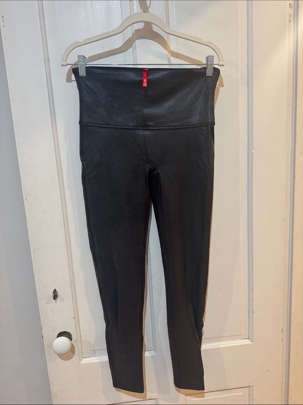 SPANX Black Faux Leather-Look High-Waist Leggings